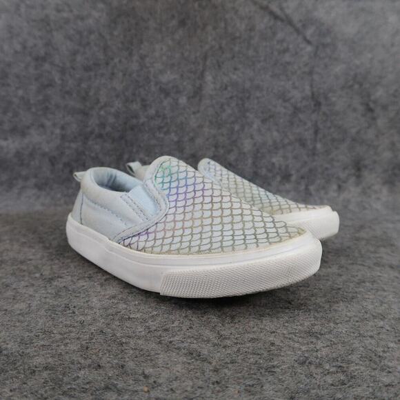 Old Navy Shoes Kids 7 Sneakers Mermaid Slip On Toddler Baby Casual Canvas Print - Picture 1 of 13